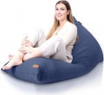 Aiire Relaxo XXL Bean Bag pehmete nurkade jaoks - Bean Bag disain koos t&auml;idisega - Hiiglaslikud Bean Bags Adult Seat Bag Fluffy - Coarse Floor Cushion, Floor Chair, Floor Chair, Sinine