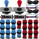 SJ@JX Arcade m&auml;ng 2 m&auml;ngija kontroller DIY komplekt mikro l&uuml;liti nuppu 4&8 viis Joystick null viivitus USB Encoder v&otilde;itlevad Stick k&auml;epidemed konsool PC MAME Raspberry Pi Retropie jaoks