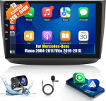 [2+64G] Android 13 autostereo Mercedes Benz Viano 2004-2011/Vito 2010-2015 juhtmevaba Carplay & Android Car, 9-tolline puuteekraaniga autoraadio WiFi GPS DSP FM/RDS raadio SWC+ AHD tagantvaate kaameraga.