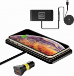 Polmxs traadita autolaadija, DIY 15 W traadita laadija, auto libisemisvastane traadita laadimisalus koos QC 3.0 autolaadijaga, &uuml;hildub iPhone 15 14 14 13 12 11 Pro Samsung S24 S23 S22 AirPods (1 M kaabel)