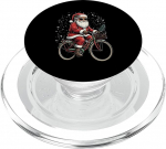 Lustiger Weihnachtsmann auf einem Fahrrad PopSockets PopGrip f&uuml;r MagSafe