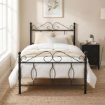 FurnitureR &uuml;heinimesevoodi, metallraam, t&ouml;&ouml;stuslik raudvoodi, metallist voodi teismelistele/t&auml;iskasvanutele, sobib magamistuppa, kolledži &uuml;hiselamusse ja muudesse mitmetesse stseenidesse, unikaalseid