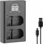 blumax Mini Dual Charger for Nikon EN-EL15c EN-EL15b EN-EL15a EN-EL15 Batteries - USB C/Micro USB for Charging - Charger for Nikon Z8 Z7 II Z6 III Zf