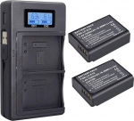 CITYORK LP-E10 2-Pack 2200mAh asendusaku ja LCD dual laadija Canon EOS Rebel T3 T5 T6 T7 T100 1100D 1200D 1300D 1500D 2000D 3000D 4000D Kiss X50 X70 X80 X90 kaamera kaamera kaamerale