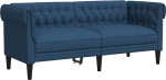 vidaXL Chesterfield diivan 2-kohaline, diivan koos k&auml;etugede seljatoe tugijalgadega, polsterdatud diivan elutuppa, diivanikomplekt, kaasaegne, sinine kangas