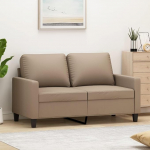 Willood 2-kohaline diivan Lounge diivan diivan k&auml;etugedega seljapatjadega elutoa diivan disain diivan metallist raamiga istumism&ouml;&ouml;bel kahekohaline Cappuccino Brown 120 cm Faux Leather