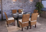 Mendler komplekt 6 Bali punutud s&ouml;&ouml;gitooli M69 Banana Wicker Light koos padjaga