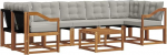 8-teiliges Gartenm&ouml;bel Set, Lounge Sofa aus Akazienholz und Textilene, Moderne Sitzgruppe f&uuml;r Terrasse und Garten, Nat&uuml;rlich und Hellgrau, inkl. Kissen