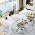 Tribesigns Kirjutuslaud, arvutilaua, 200 x 70 x 75 cm, Double Long Desk, PC laud, kontorilaud, t&ouml;&ouml;laud, s&ouml;&ouml;gilaud, kontorim&ouml;&ouml;bel, arvutilaua, konverentsilaud kodukontorisse, valge
