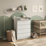 Vicco Emma riietuslaud valge 80 x 110,2 cm, 5 sahtlit, mis on teisaldatav tavaliseks kirstuks mitmek&uuml;lgseks kasutamiseks.