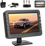 Inefala tahavaatekaamera 4,3-tollise HD IPS monitoriga, numbrim&auml;rk IP68 veekindel auto tahavaatekaamera &ouml;&ouml;vaatega autodele, veoautodele, maasturitele, kaubikutele 12V-24V