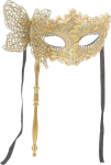 IMIKEYA Masquerade Mask koos varrastega - kuldne Veneetsia mask Naiste maskiball mask Naiste silmamask Fancy Dress maskid maskipidu tantsupidu kost&uuml;&uuml;mide aksessuaariks