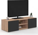 IDMarket - Telerialus 113 cm ELI Wood, p&ouml;&ouml;ki efektiga mustad uksed
