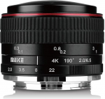 Meike MK 6.5mm F/2.0 ringikujuline kalasilm objektiiv Sony E-mount kaameratele koos Adison Tek Clean lapiga.