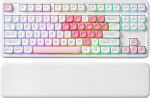 YUNZII B87 traadita mehaaniline klaviatuur, QMK/VIA tarkvara kohandatud m&auml;nguklaviatuur, tihend RGB MOA klahvikattega, randmetugi, BT5.0/2.4G/USB-C NKRO Win/Mac (valge s&uuml;da, Milk v2 Linear)