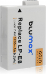 Blumax Gold Edition aku asendab Canon LP-E8 &uuml;hildub Canon EOS 550D 600D 650D 700D 1260mAh 7.4V 9.3Wh akuga