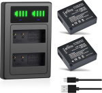 Pickle Power 2 x 1280 mAh DMW-BLG10 DMW-BLE9E aku + topeltlaadija Panasonic Lumix DMC-ZS60/ZS80/ZS100/DMC-GF6/DMC-GX7/DMC-GX9/DMC-GX85/DMC-GF3/DMC-GF5/DMC-GF6/DMC-LX100/LX100 M2 jaoks.