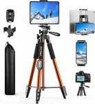 Mobile Phone Tripod, Upgrade 165 cm / 65 Inch Camera Tripod for Smartphone iPad, 360&deg; Rotation, Portable Tripod with Remote Shutter Release Compatible with Tablet, All Mobile Phones, iPhone, Samsung