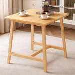 HOOBRO s&ouml;&ouml;gilaud Ruudukujuline k&ouml;&ouml;gilaud 70 x 70 x 75 cm S&ouml;&ouml;gitoa laud 2-4 inimesele Puidust laud v&auml;ikestesse ruumidesse Lihtne kokkupanek s&ouml;&ouml;gituba elutuba kontor naturaalne puuv&auml;rv EYL72CZ01