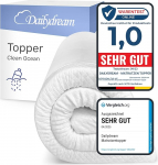 Dailydream Mattress Topper 140 x 190 cm Memory Foam 5 cm High Edition Clean Ocean Model M Certified & Ergonomic for Uncomfortable Mattress, Box Spring Bed & Guest Bed Mattress Topper 140 x 190 cm