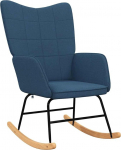 vidaXL Rocking Chair Swing Chair Relaxing Chair Living Room Chair Chair Recliner Chair Upholstered Chair Blue Fabric