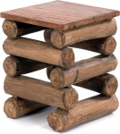 DESIGN DELIGHTS Teak Wood Stool Block 38, 30 x 30 x 39 cm (W x D x H), Teak Reclaimed Wood, Solid Wood Stool, Wooden Stool, Plant Stool, Side Table