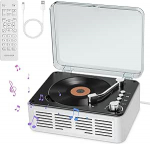 Gueray CD-m&auml;ngija k&otilde;laritega HiFi Stereo Sound CD-m&auml;ngija, Vintage CD-m&auml;ngija Bluetooth kodus, Retro CD-m&auml;ngija FM-raadio ja kaugjuhtimispuldiga, toetab USB/AUX/Type-C taasesitust (valge)