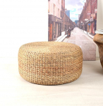 wohnfreuden Seat Pouf 60 cm Water Hyacinth Natural Stocker