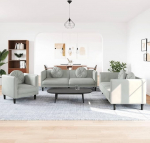 3-osaline diivanikomplekt koos pehmendusega diivaniga Elutoa diivanikomplekt Elutoa diivanikomplekt Diivanid elutuppa Helehall sametist