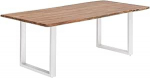 Woodkings Bullwer s&ouml;&ouml;gilaud 140 x 90 cm Akaatsiapuit I Massiivpuidust laud Valge metallist alus I S&ouml;&ouml;gitoa servaga k&ouml;&ouml;gilaud S&ouml;&ouml;gitoa m&ouml;&ouml;bel