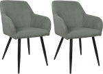 Albatros Esszimmerstuhl SILA - 2er Set Polsterst&uuml;hle mit Armlehnen, Cord-Bezug, Gr&uuml;n | K&uuml;chen- & Esszimmerst&uuml;hle f&uuml;r K&uuml;che, Wohnzimmer & Esszimmer | Esstisch St&uuml;hle