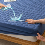 HIGHDI madratsikaitse veekindel 90 x 200 cm, laste tikitud sinine madratsikatte kattekiht, pestav, hingav madratsikate (veniv kuni 27 cm)