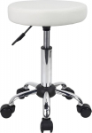 FURWOO Multipurpose Rolling Stool Round Stool with Wheels for Spa Adjustable Drawing Stool (White)