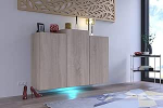 Furnitech K5 kaasaegne elutoa kapp kapp Sideboard magamistuba s&ouml;&ouml;gituba elutoa m&ouml;&ouml;bel Matt (LED RGB 16 v&auml;rvi, K5-18M-S6)