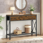 FAVOOSTY konsoollaud, diivanilaud 3 sahtliga ja 1-korruseliste riiulitega, esiku laud, puit, 101.00 x 29.50 x 76.50 cm, esikusse, elutuppa, magamistuppa