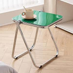 Tragbarer, faltbarer Beistelltisch f&uuml;r den Au&szlig;enbereich, leicht und gr&uuml;n, quadratisch, Nachttisch f&uuml;r Garten, Kaffee, Sofa, Endgetr&auml;nke, TV, Abendessen, ideal f&uuml;r den Innen- und Au&szlig;enbereich, 44 x 36