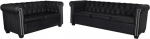 2-kohaline ja 3-kohaline Chesterfield diivan elutoa diivan k&auml;etoega diivan Lounge diivan diivan voodi Kodum&ouml;&ouml;bel Faux Leather Black