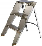 Multifunktionaler Beistelltisch aus Acryl, zusammenklappbar, rutschfest, transparent, braun, mit Halterung aus Aluminiumlegierung, ideal f&uuml;r Zuhause und B&uuml;ro