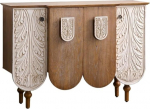 Eingangstisch, Sideboard aus Massivholz, handgeschnitzter Vintage-Aufbewahrungsschrank for das Wohnzimmer Konsolentisch