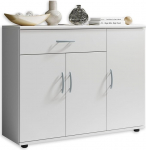 Stella Trading Sideboard valge - kaasaegne sahtlitega kapp ja palju hoiuruumi elutuppa, s&ouml;&ouml;gituppa ja esikusse - 90 x 70 x 30 cm (B x K x S)