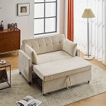 [Diivanvoodi magamisfunktsiooniga] Kahekohaline diivan, Kahekohaline diivanvoodi, reguleeritav seljatugi, &scaron;enillkangas, k&otilde;rge tihedusega vaht, elutoa diivan, diivan voodifunktsiooniga (beež)