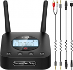 1Mii B06TX+ Bluetooth 5.2 Transmitter with Long Range, aptX HD & Low Latency Wireless Audio Transmitter with Screen Display for TV/PC/Projector to 2 Bluetooth Headphones/Speakers