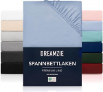 Dreamzie Fitted Sheet, 200 x 200 cm, k&otilde;rge sild kuni 33 cm, 100% mikrofiiber, sinine, testitud kahjulike ainete suhtes (Oeko Tex), voodipesu elastse lindiga.