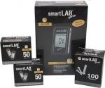 smartLAB Genie Blood Glucose Monitoring System Bundel | Measurement Combination Set with 100 Blood Sugar Test Strips & 100 Lancets for everyday Diabetes Blood Glucose Monitoring System | Precision Measuring Blood Pressure with Large Display