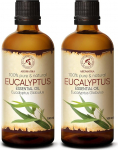 Eucalyptus Essential Oil, 200 ml (2x 100 ml), Eucalyptus Globulus, 100% Natural & Pure Essential Eucalyptus Oil, Great for Saunas, Room Fragrance, Diffusers, Oil Burners & Humidifiers