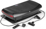 FitEngine 4D vibratsiooniplaat | 60 intensiivsusastet ja 4 vibratsioonimoodust | LED-valgustusega kumer disain | sisaldab k&auml;ev&otilde;ru kasutamist, laienduspaelade hoidjat ja juhtmevaba &uuml;hendust, must
