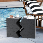 HOMPUS Polka Dot Concrete Side Table Set of 2 Patio Side Table Modern Vintage MgO Lightweight Functional Combination Table for Indoor Outdoor Garden Deck Pool