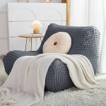 Universal Couch Cover L Shape Non-Slip Wear Resistant Stretch Sofa Cover Armless Chaise Lounge Sofa Slipcovers Replacement Seat Furniture Protector Covers for Cats Dogs Pets (Color : Dark Grey