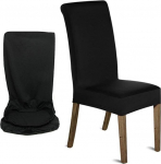 Trimming Shop Short Spandex Chair Cover for Chiavari, ESS, Wedding, Banquet Chairs, Stretchy and Elastic, Removable Protective Cover, Black