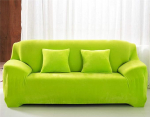EXQUILEG Thick Elastic Sofa Cover 1/2/3/4 Seat Velvet Throw Sizes (Green, 2 Seaters: 145-185cm)